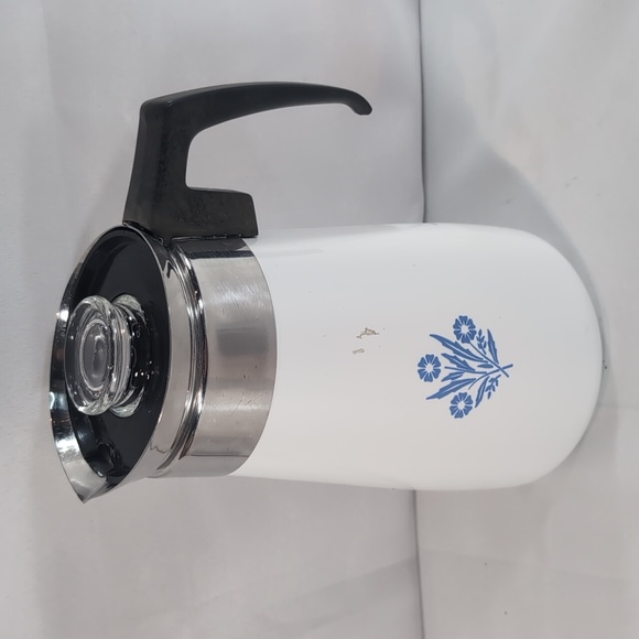 Corelle Corning Ware 9 Cup Coffee Pot Blue Cornflower Lid Percolator Coffee Tea - Picture 5 of 13